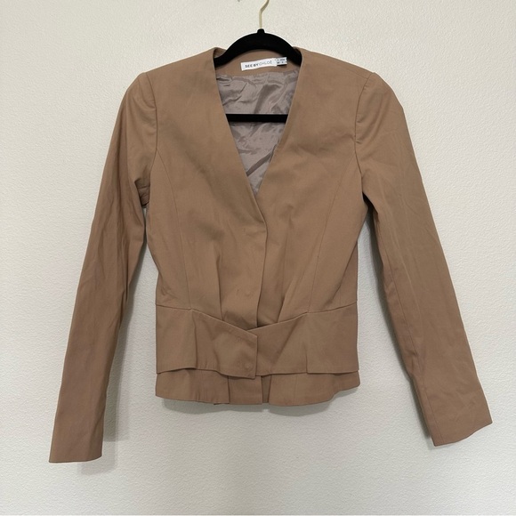See by Chloé textured tan structured snap button women’s blazer size 2 US - Picture 1 of 5
